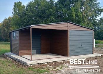 Garaż 6x5 z wnęką, poziomy panel Premium, transport i montaż GRATIS