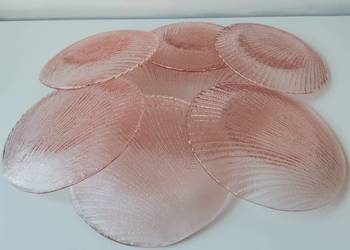 Stary różowy zestaw patera i talerze Muszle Ząbkowice Ludwik Fiedorowicz