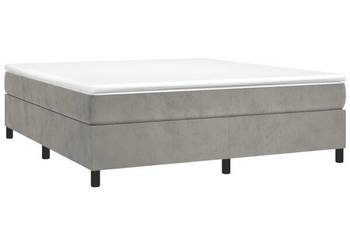 vidaXL Łóżko kontynentalne z materacem, jasnoszare, 160x200cm(SKU:3144687)