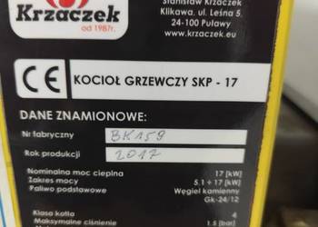 Kocioł na ekogroszek Krzaczek skp17. 4 klasa.