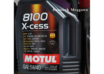 OLEJ MOTUL 5W-40 8100 X-CESS 5L Sklep Autotech Mrągowo
