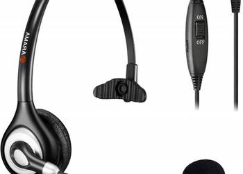 Słuchawki Przewodowe Nauszne z Mikrofonem Arama Call Center