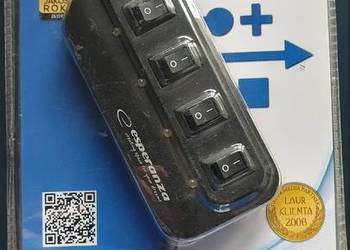 Replikator, hub USB 4 porty w wyłącznikami