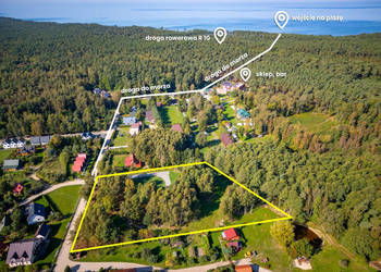 Działka budowlana w Jarosławcu, blisko piaszczystej plaży Dubaj, wśród drz…