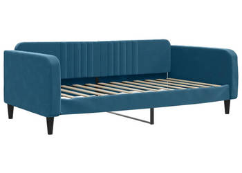 Sofa z funkcją spania niebieska obita aksamitem 100x200 cm WM-354092
