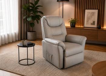 HUKLA FOTEL SKÓRZANY RELAX ELEKTRYCZNY NIEMIECKI PREMIUM POWYSTAWOWY