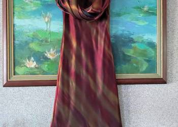 satynowa jedwabna wyjściowa ombre wieczorowa suknia elegancka nietuzinkowa