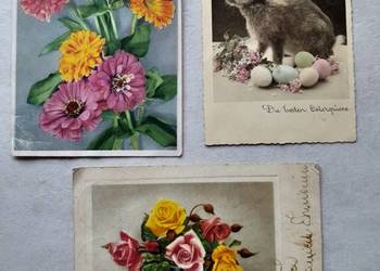 Trzy stare kartki pocztowe II wojna z okupacji w Polsce niem Trzy stare kartki pocztowe II wojna z okupacji w Polsce niem