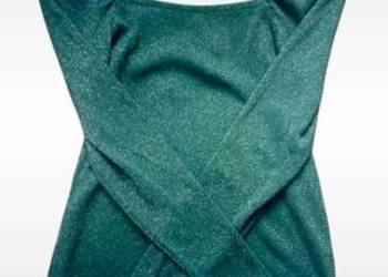 Brokatowy sweterek z pontonkami