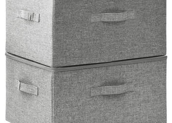 Pojemniki 2 szt. tkanina 43x34x23 cm szare WM-332910