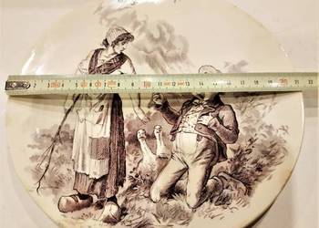 Talerz ścienny ręcznie malowany Francja XIX wiek