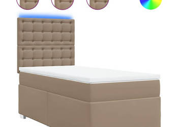 Łóżko kontynentalne z materacem cappuccino ekoskóra 80x200 cm WM-3292999