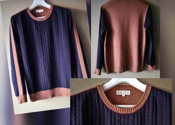 Piękny sweter męski Reiss rozmiar L, bogaty skład:lambswool, angora, cotton
