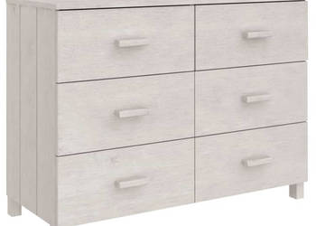Komoda HAMAR biała 113x40x80 cm lite drewno sosnowe WM-340449