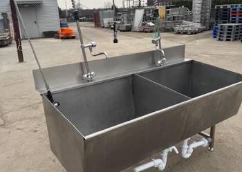 Basen gastronomiczny dwukomorowy głęboki z 2 bateriami