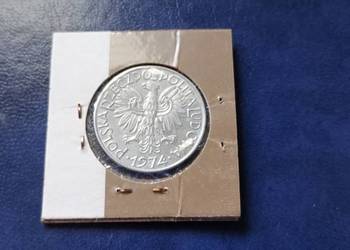 Stare monety 5 złotych 1974 Rybak PRL Polska skrętka piękna