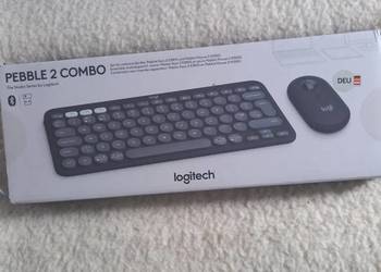 Klawiatura i mysz Logitech Pebble 2Combo w kolorze grafitowym.