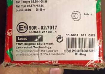 Klocki hamulcowe Polonez przód Lucas TRW GDB852