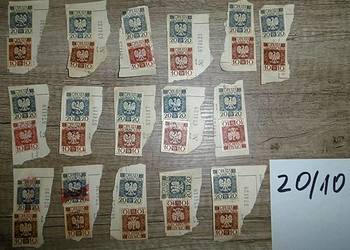 Opłata skarbowa znaczki "20/10 zł " - wycinki 32 szt.
