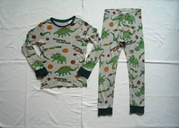 H&M r. 116/122 Piżama Szara Dinozaury