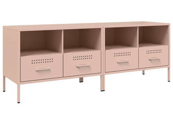 Szafki RTV 2 szt. różowe 68x39x505 cm stalowe WM-843045
