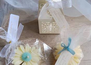 Podziękowania dla gości Komunia świeczki ręczne + personalizacja