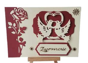 Zaproszenia Ślub Gołębie W Sercu B6 Ecri - Bordo