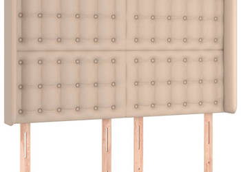 Zagłówek do łóżka z LED cappuccino 147x16x118/128cm ekoskóra WM-3124143