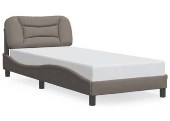 Rama łóżka z oświetleniem LED taupe tkanina 90x190 cm WM-3213673