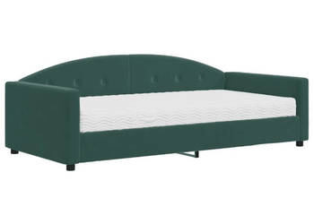 Sofa z materacem do spania ciemnozielona aksamit 100x200 cm WM-3197286