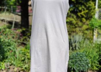 Sukienka kremowa H&M tunika XL 42 bawełna obcisła