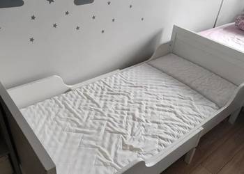 Łóżko, łóżeczko ikea dla dziecka rozsuwane sundvik, materac Vimsig