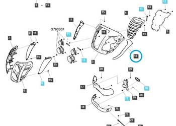 Atrapa, lewy fragment czaszy / TRG830 / LS Tractor 40267284