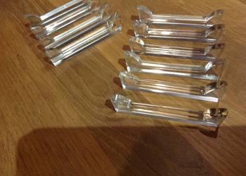 Koziołki Szklane Podpórki Podstawy pod Sztućce  - 10 szt STARE