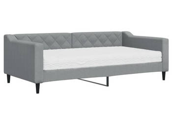 Sofa z materacem jasnoszara tkanina 90x190 cm WM-3197418