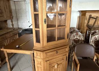 Witryna narożna debowa