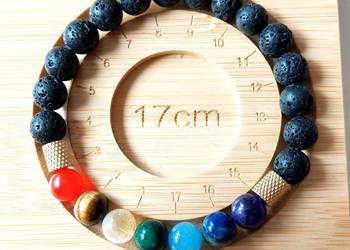 BRANSOLETKA 7 CZAKR KAMIEŃ CYTRYN LAPIS AKWAMARYN LAWA AGAT UNIKAT WYMIAR