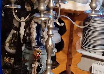 CIĘZKI 79 WYSOKI METAL 30 LETNI VINTAGE STOLOWY SWIECZNIK 5 RAMIENNY