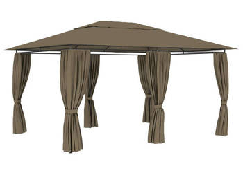 Namiot ogrodowy z zasłonami 4 x 3 m taupe 180 g/m² WM-312232