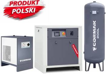 Sprężarka śrubowa LUFT700 -5,5kW-650L/min+ Osuszacz IZBERG N10S+butla 200L