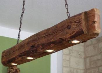 Lampa loft belka drewniana retro wisząca ozdobna NA WYMIAR