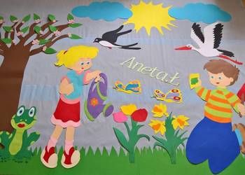 Dekoracje wiosenne wielkoformatowe z brystolu