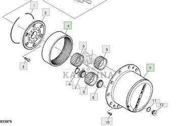John Deere 6230 6630 Układ Planetarny Przedniego Napędu L156890 L166395 L1…