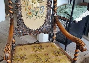 Antyczny Fotel Elegancki Rzeźbiony i Antyk Drewno