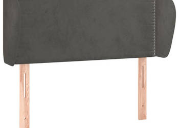 Zagłówek uszak ciemnoszary 103x23x78/88 cm aksamitny WM-3117047