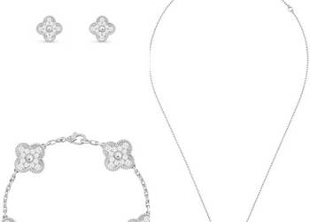Komplet na van Cleef & arpels bransoletka kolczyki naszyjnik