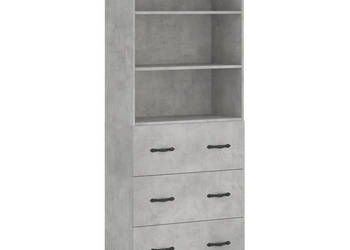 Witrynka szarość betonu 695x34x180 cm materiał drewnopochodny WM-3189377