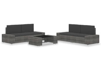 5-cz. zestaw wypoczynkowy do ogrodu rattan PE szary WM-3054599