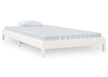 Łóżko sztaplowane białe lite drewno sosnowe 80x200 cm WM-820398
