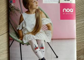 Rajstopy dziewczęce Knittex Unicorn Białe 92-98
